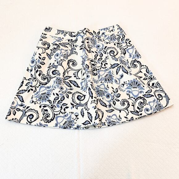 Ann Taylor Loft Printed Skirt Paisley Flower Pleated A-Line SZ8P - Picture 2 of 4